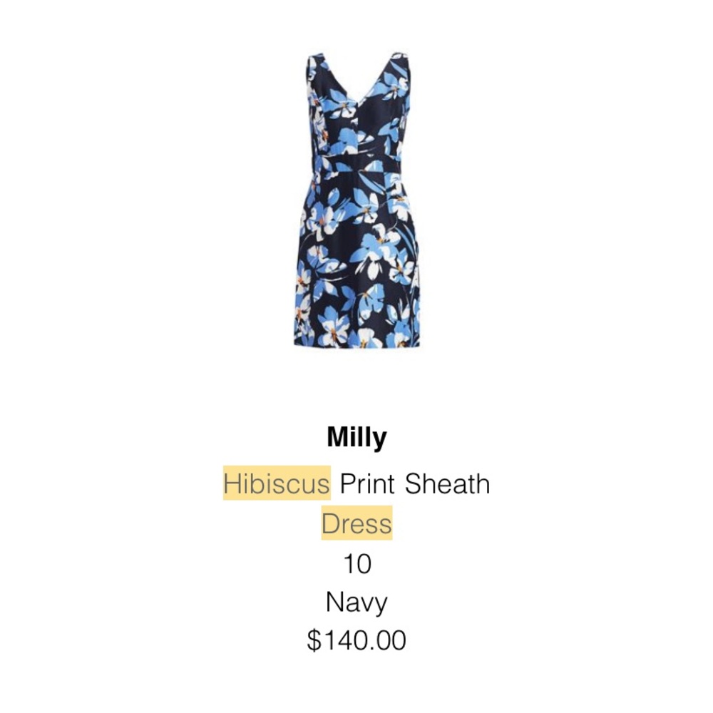 Milly Hibiscus Print Sheath Dress